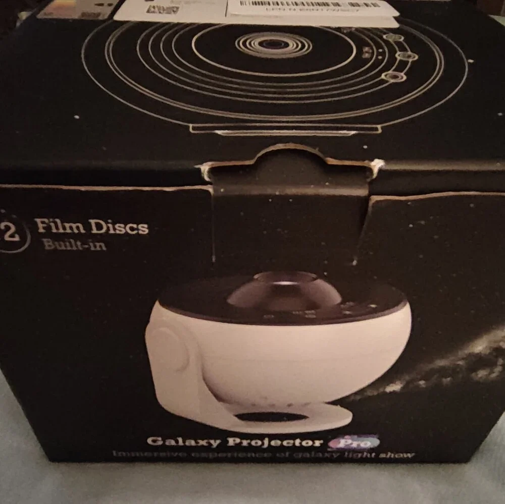 Galaxy Projector Pro LED Night Light USB 5V w/ Film Discs White/Black